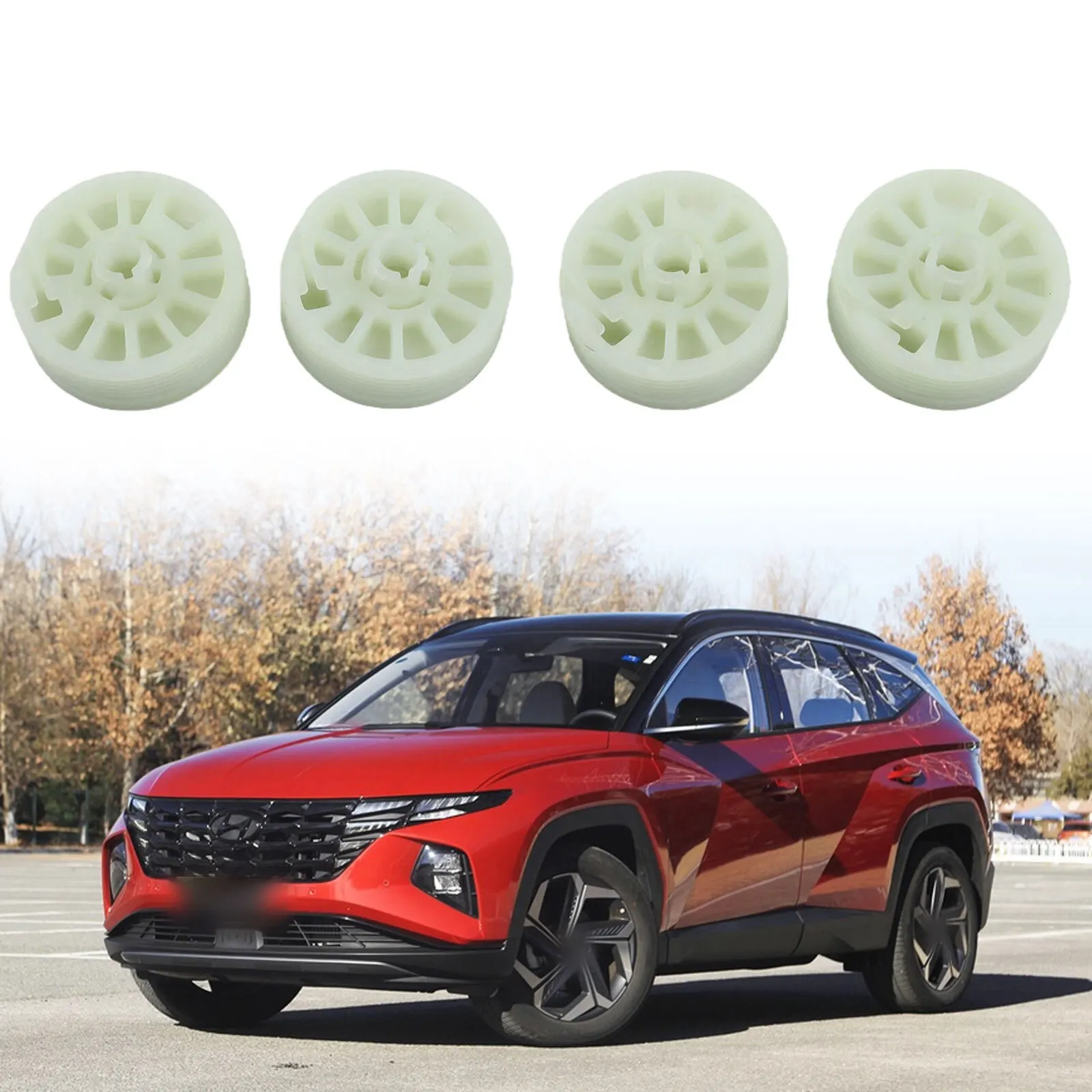 4Pcs White Plastic Glass Regulator Sprocket Spool Gear For Hyundai For Tucson For Kia For Sportage 2016-2020 Replace 82473-D3000