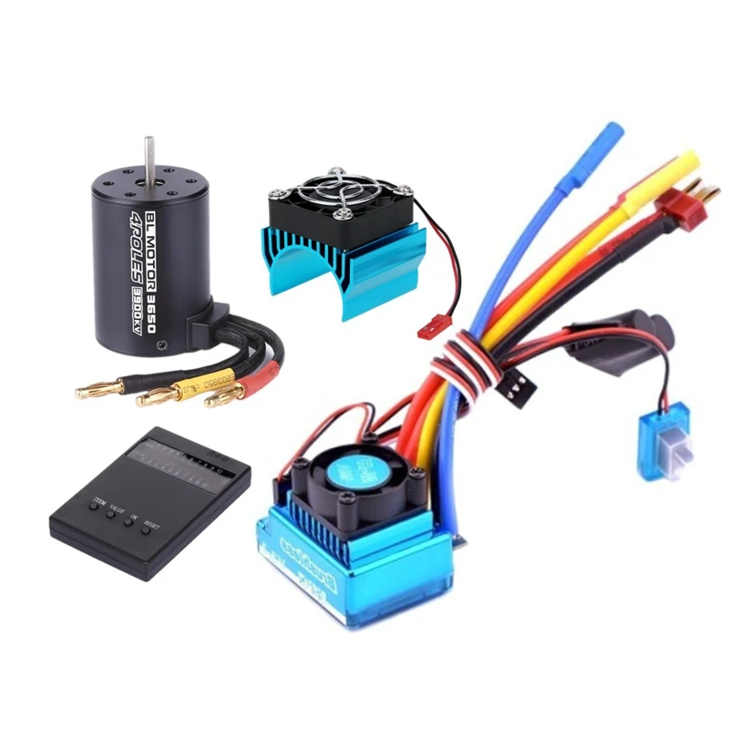 3650 3900KV Brushless Motor & 120A ESC Programming Card Combo For 1/10 RC Car RC Boat HSP HPI Tamiya Parts