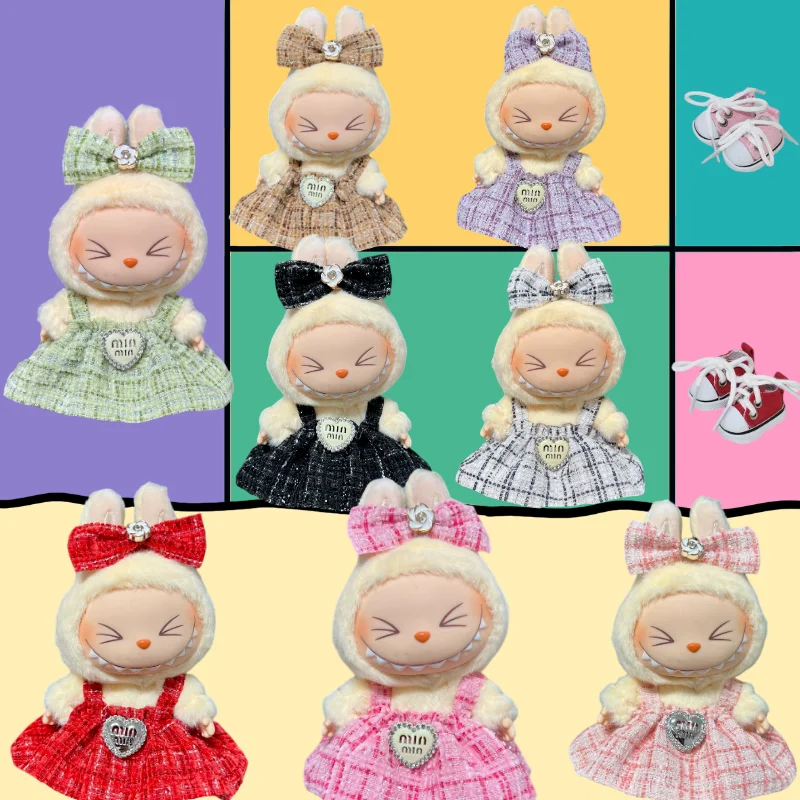

For 17cm Labubu Plush Doll Skirt- Adorable Skirt Set for DIY Clothes Accessories Gift