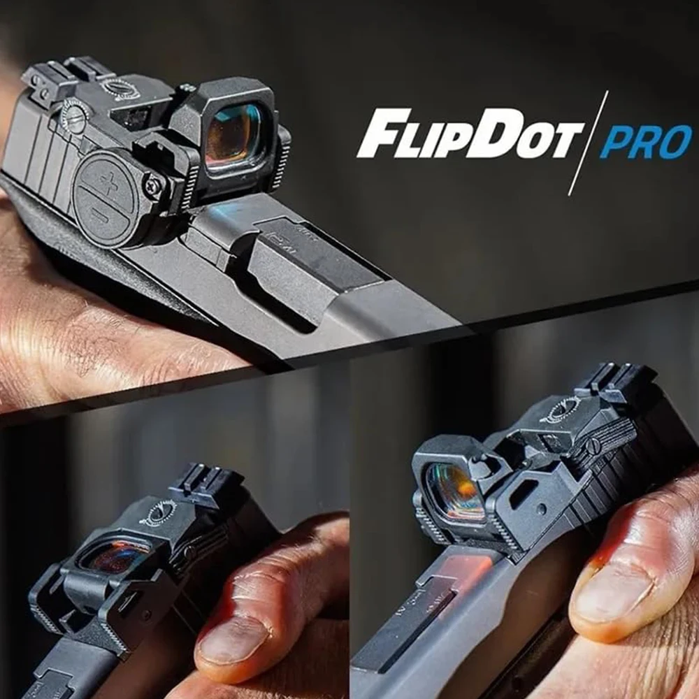 Flip Up Red/Green Dot Pro Compact Flip Reflex Sight Red/Green Dot Compact RMR Flip for Outdoor Hunting with Universal Mount