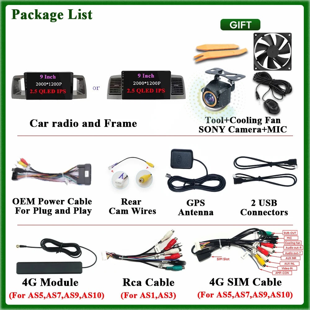 أندرويد 15 راديو السيارة لتويوتا كورولا E120 E130 2000-2009 نظام تحديد المواقع والملاحة أندرويد السيارات Carplay واي فاي فيديو ستيريو 4G BT No 2din #6