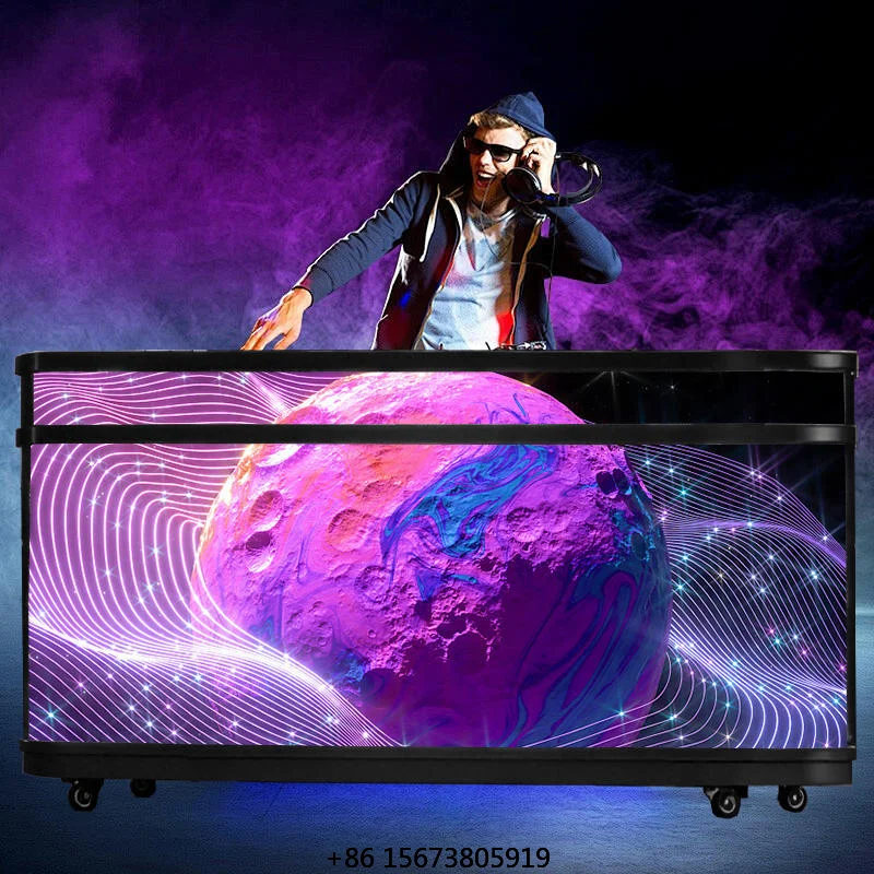 

HD Full Color Led Dj Booth Table Mobile Protable Dj Booth Led Screen for Disco, Night Club