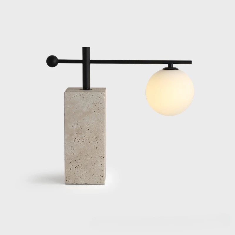 

Wabi Silent Wind Yellow Travertine Table Lamp Bedroom Bedside B & B Hotel Living Room Study Entrance Desktop Atmosphere