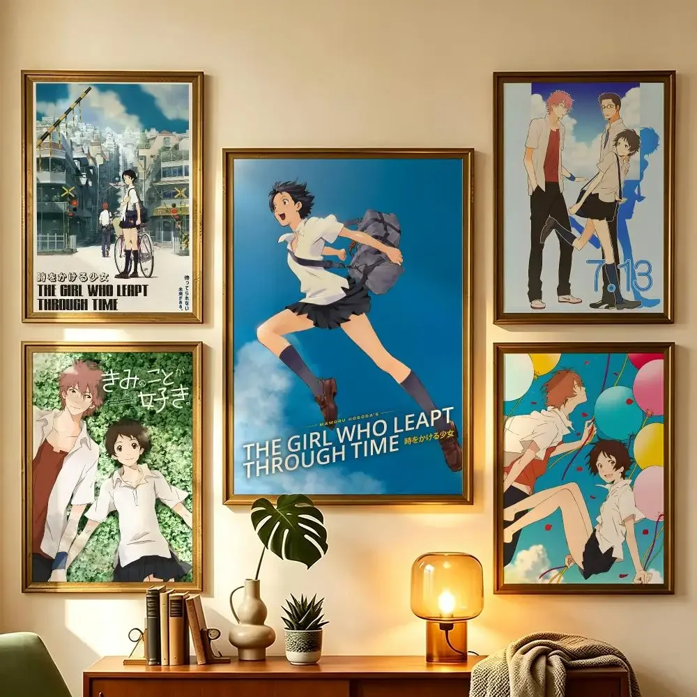 anime The Girl Who Leapt Through Time Wall Sticker Poster Decal PP Material Self-Adhesive Waterproof for Living Room Home Wall