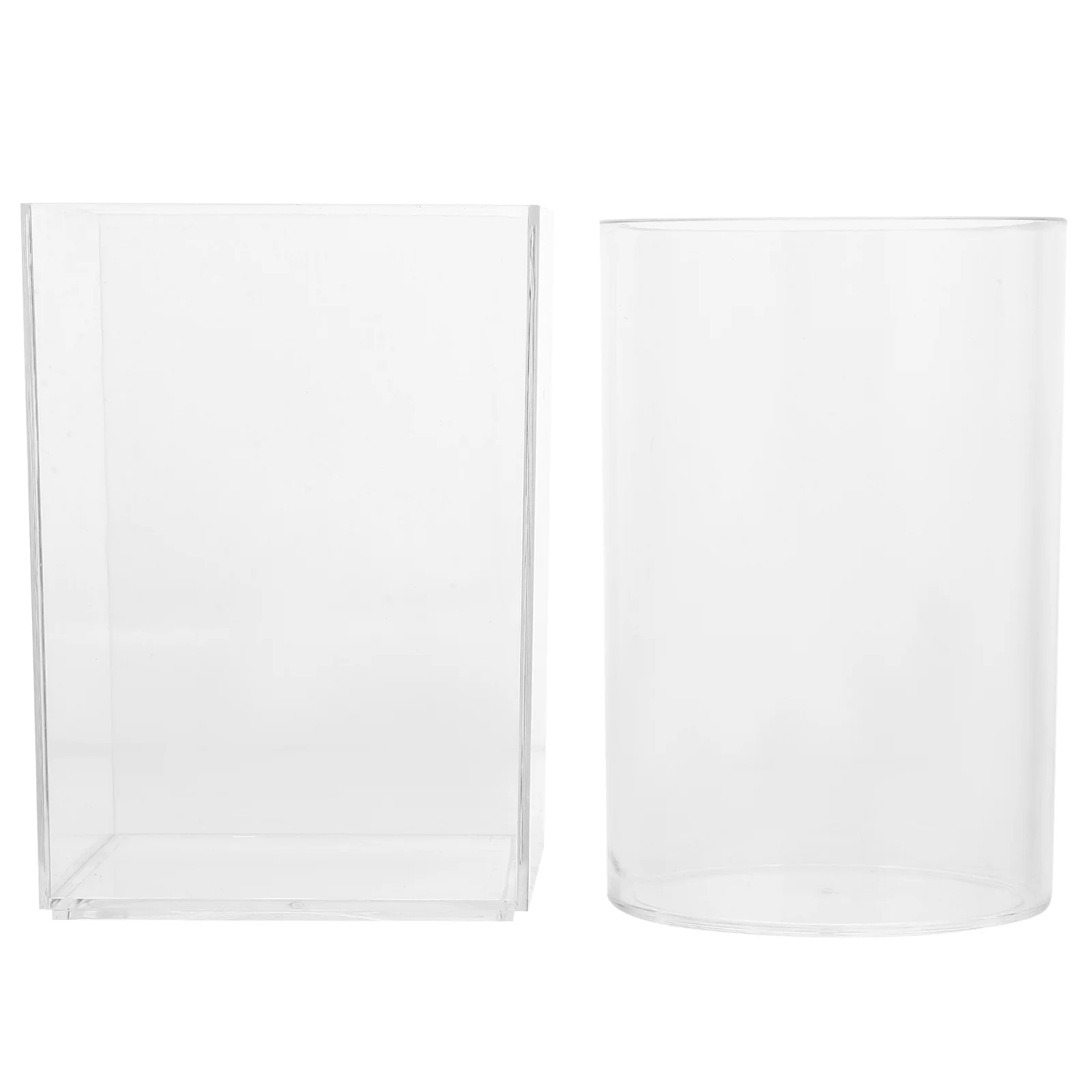 

2Pcs Acrylic Makeup Brush Holder Pen Organizer Rotatable Storage Cup Desktop Organizer Acrylic Pen Holder