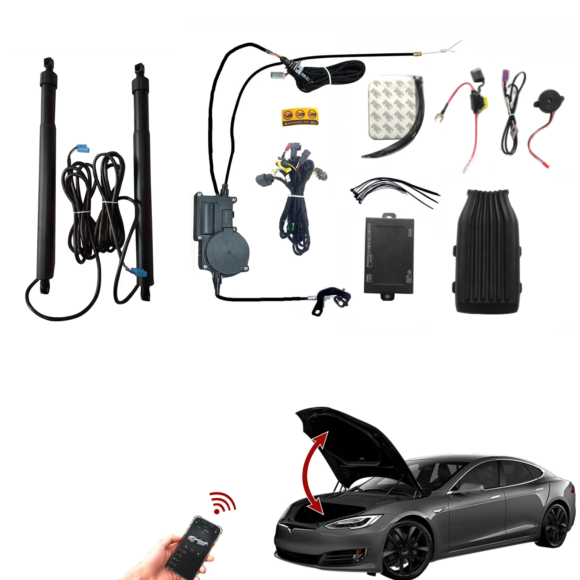 Power Frunk Kit Compatible with Tesla Model S 2016-2020 Electric Front Trunk Opener and Closer Automatic Frunk Conversion Upgrad