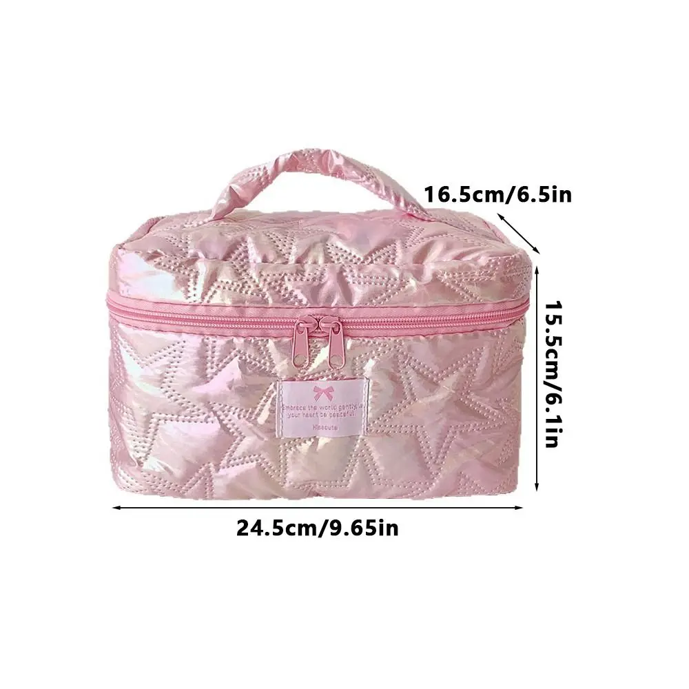 حقيبة مكياج بتصميم نجمة على الطراز الكوري، حقيبة مستحضرات تجميل محمولة باليد، حقيبة أدوات الزينة ذات سعة كبيرة، للسفر