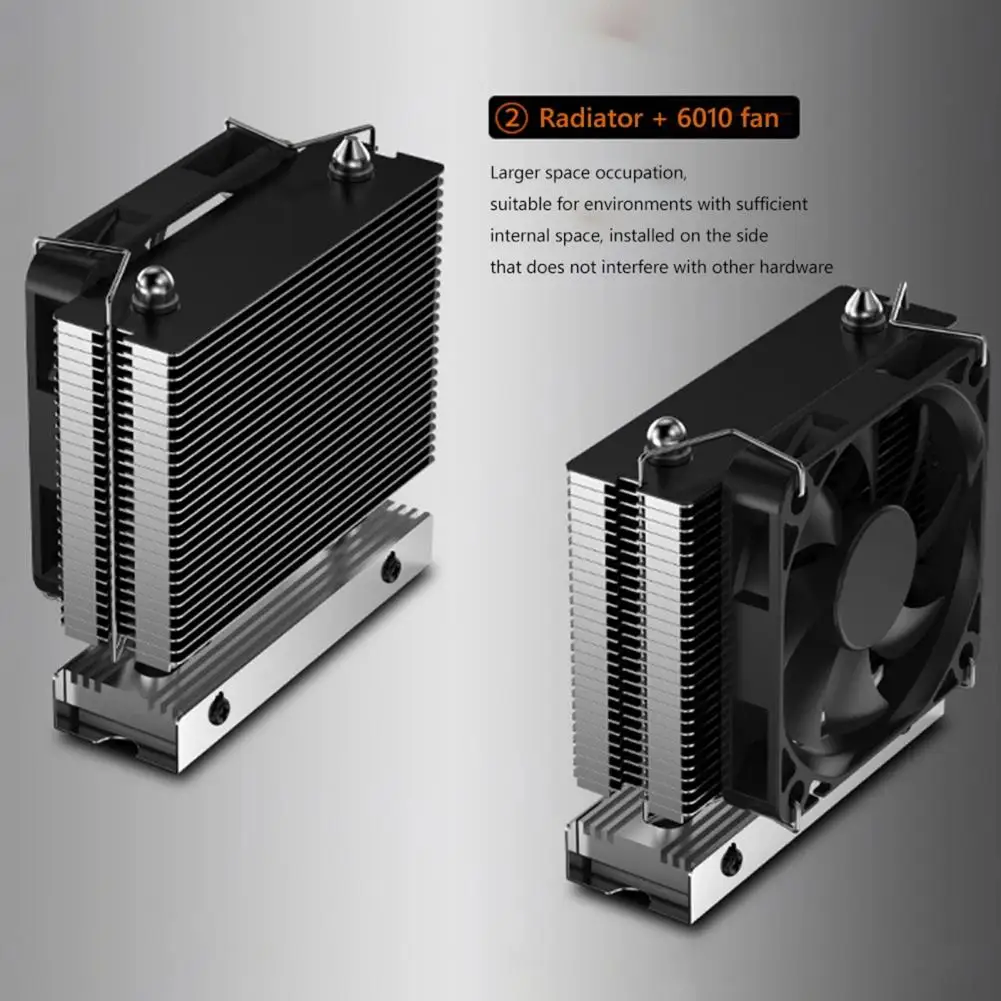 Ssd Heatsink Hard Disk Heat Sink M.2 2280 Ssd Heat Sink with 6010 Fan Aluminum Pci-e 4.0/5.0 Radiator Cooler Thermal Pad Solid