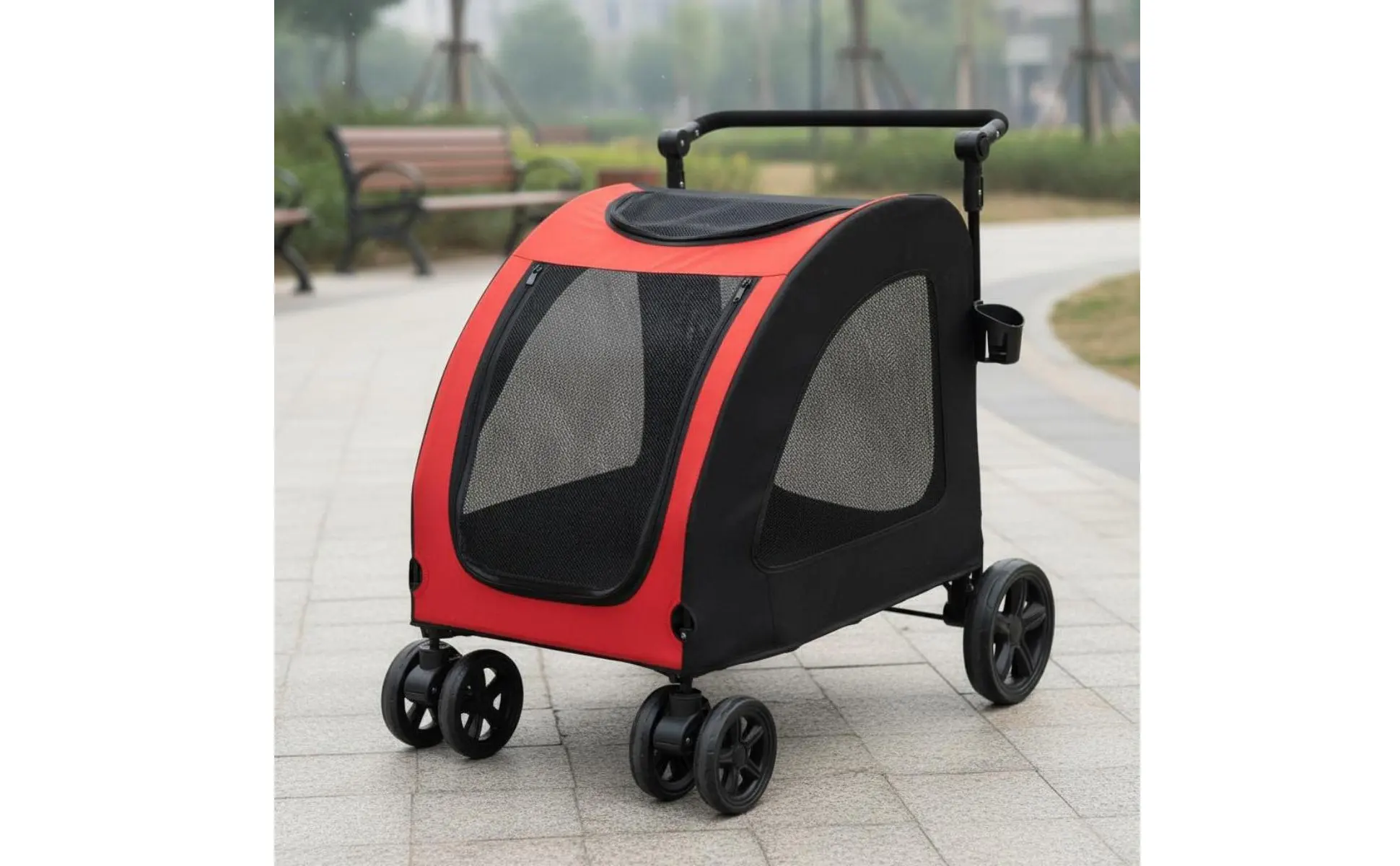 Foldable Dog Stroller Lightweight Feline Stroller Pet Pushcart Large Size Dog Stroller Mesh Sides for Park Foldable Dog Stroller Lightweight Feline Stroller Pet Pushcart Large Size Dog Stroller Mesh Sides for Park