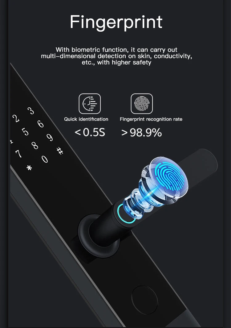 STLF Smart Home Digital Biometrico automatico Tuya Wifi Impronta digitale Smart Door Lock con alta sicurezza