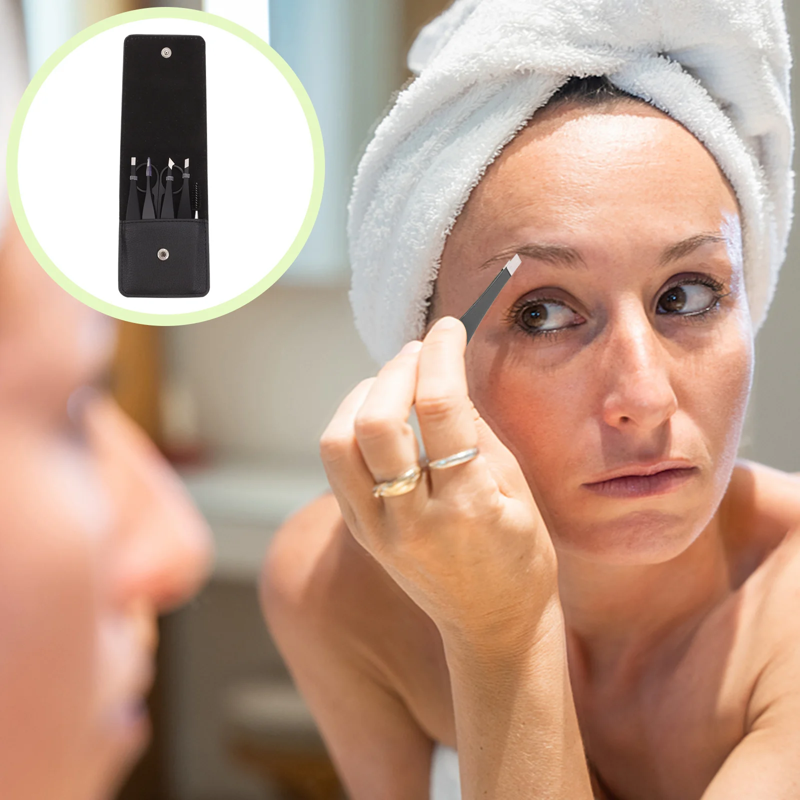 

6pcs Stainless Portable Eyebrow Trimmer Eyebrow Grooming Kit Travel Makeup Eyelash Clip Tool Women Brow Clip Set