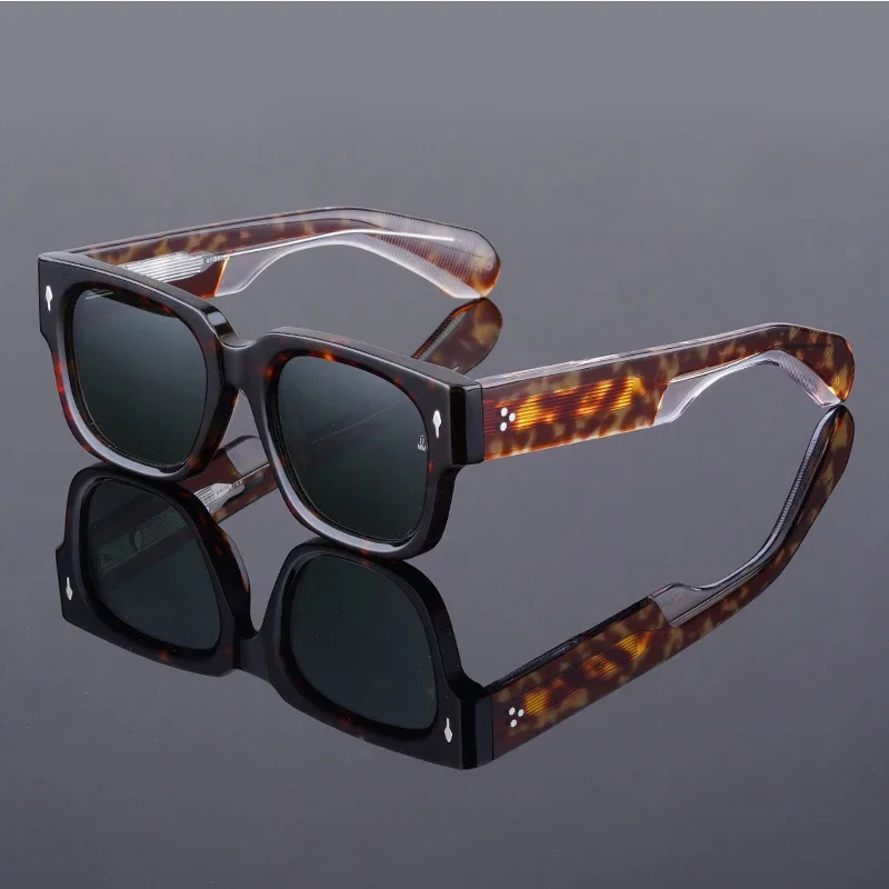 Fashion Handmade Square Acetate Glasses Frame Vintage Brand Men Women Uv400 Trend High Quality SUNGLASSES