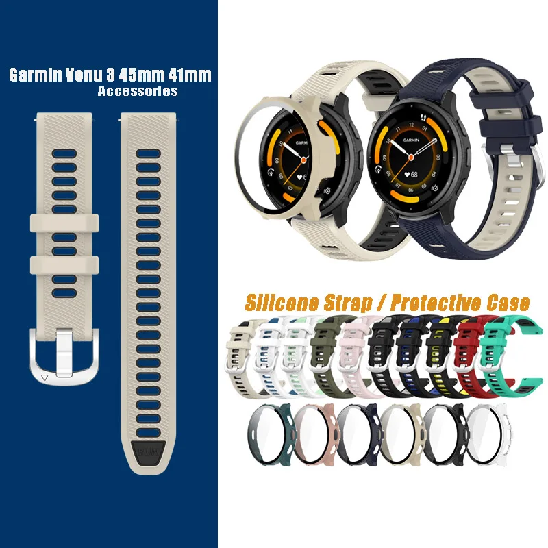 

Protective Cover Case / Run Silicone Strap Band For Garmin Venu3 3s Venu 3 45mm 41mm