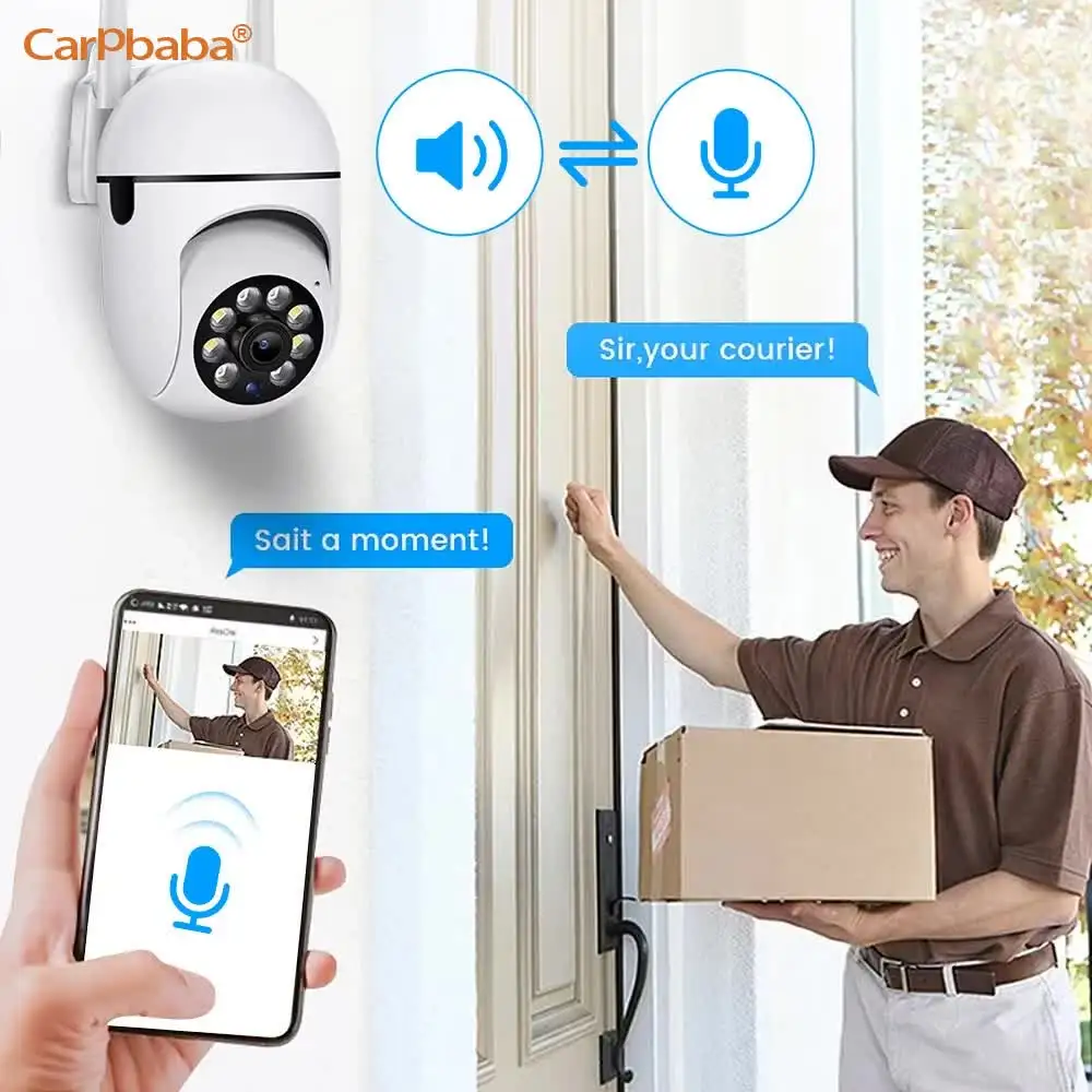 ICam365 App IP Camera Smart Outdoor Home Security Wi-Fi CCTV Surveillance With Color Night Vision Wireless HD 2-Way Audio 1080P