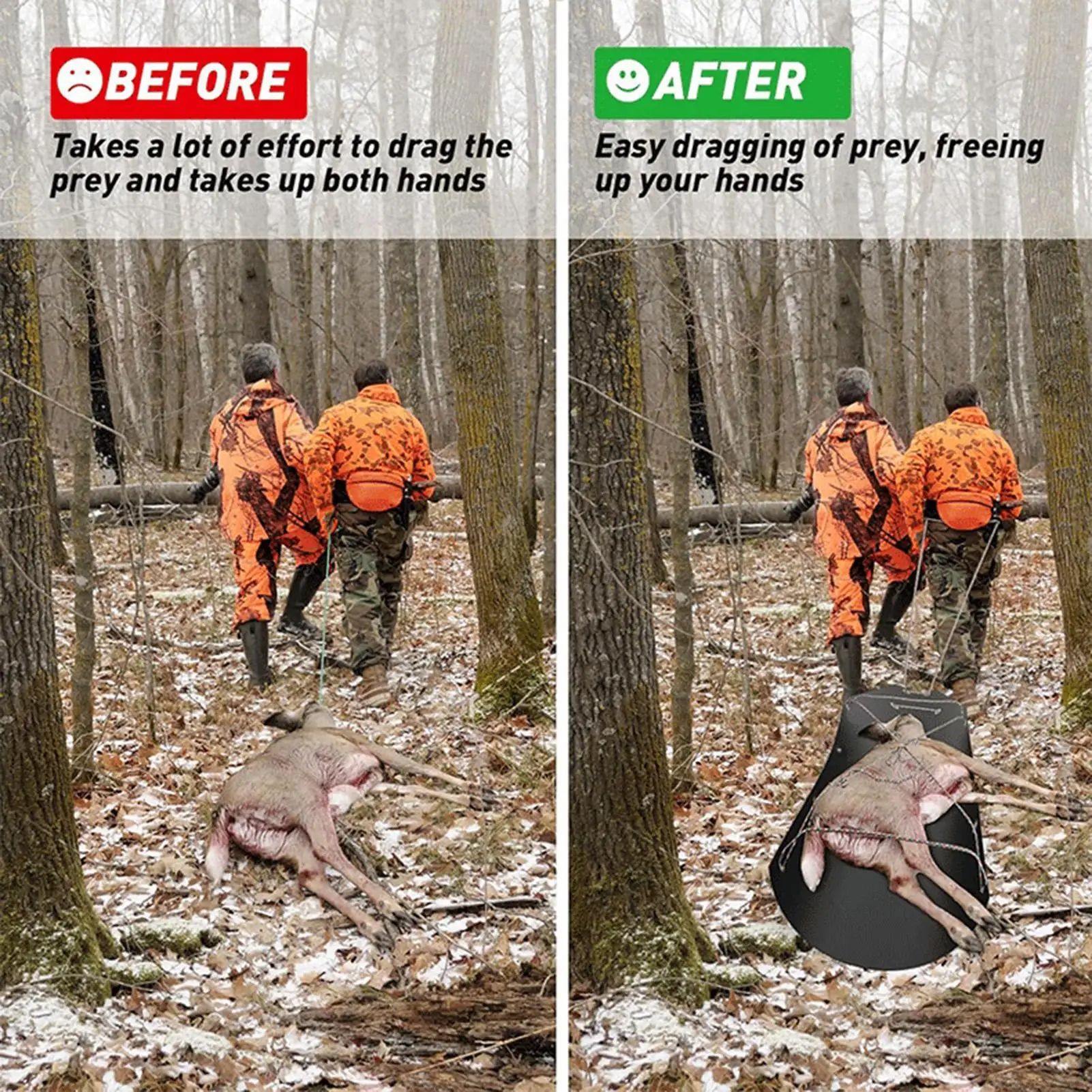 زلاجات سحب غزال شديدة التحمل ومراكز ألعاب متعددة الأغراض - زلاجات فائدة للصيد وصيد الأسماك على الجليد ونقل الحطب والعتاد #4