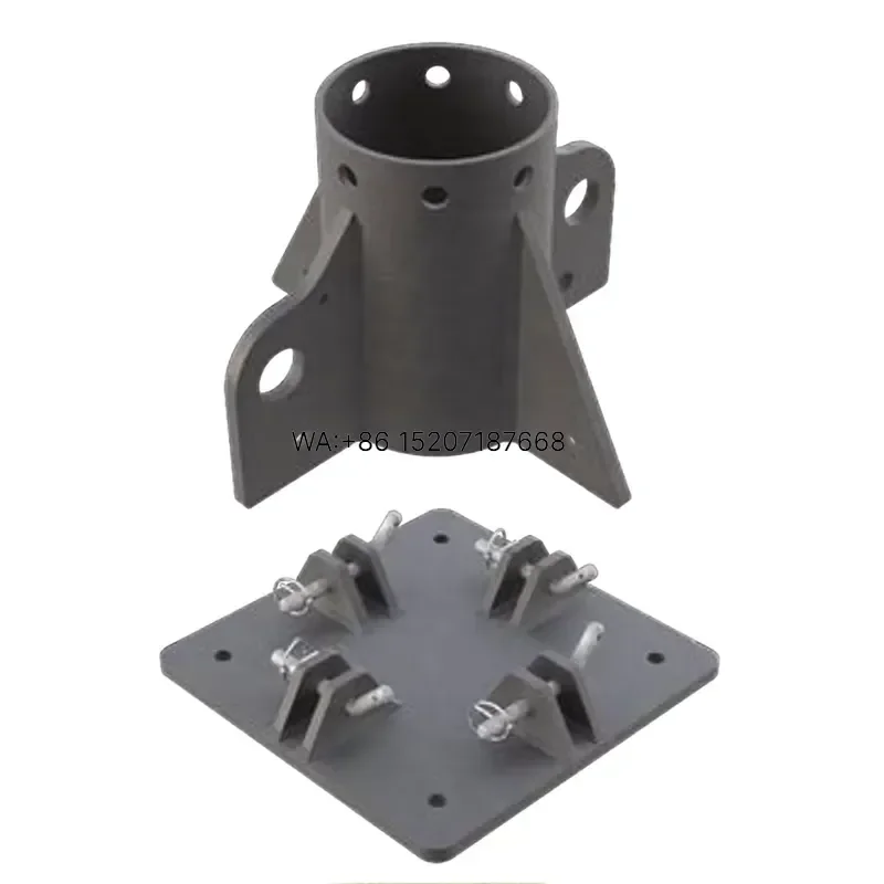 Wmwmnu for Galvanized Round Post Sleeve Ground Base Davit Base As Anchor Holder Bracket Support