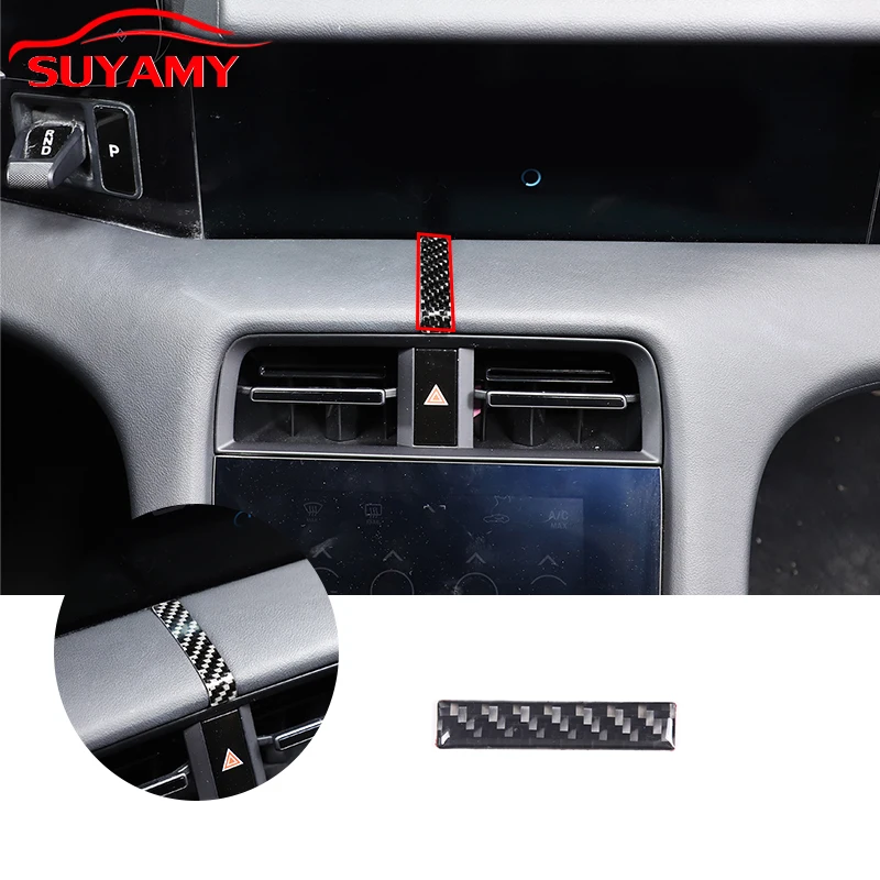 

Soft Carbon Fiber Central Control Air Outlet Separation Line Panel Trim Stickers For Porsche Taycan 2019-2022 Car Accessories