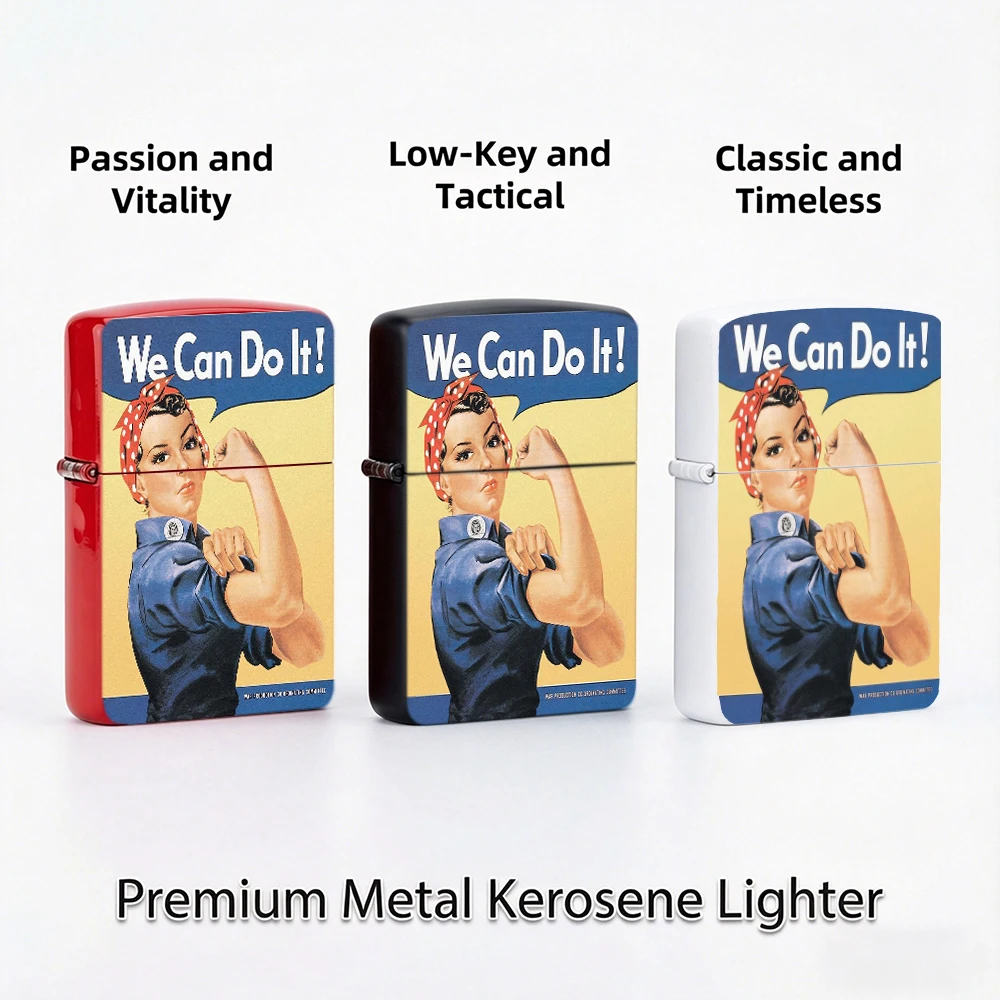 Vintage Flip Top Lighter lighters vintage Retro Rosie The Riveter We Can Do It Poster Art Print lighters for smokers Daily
