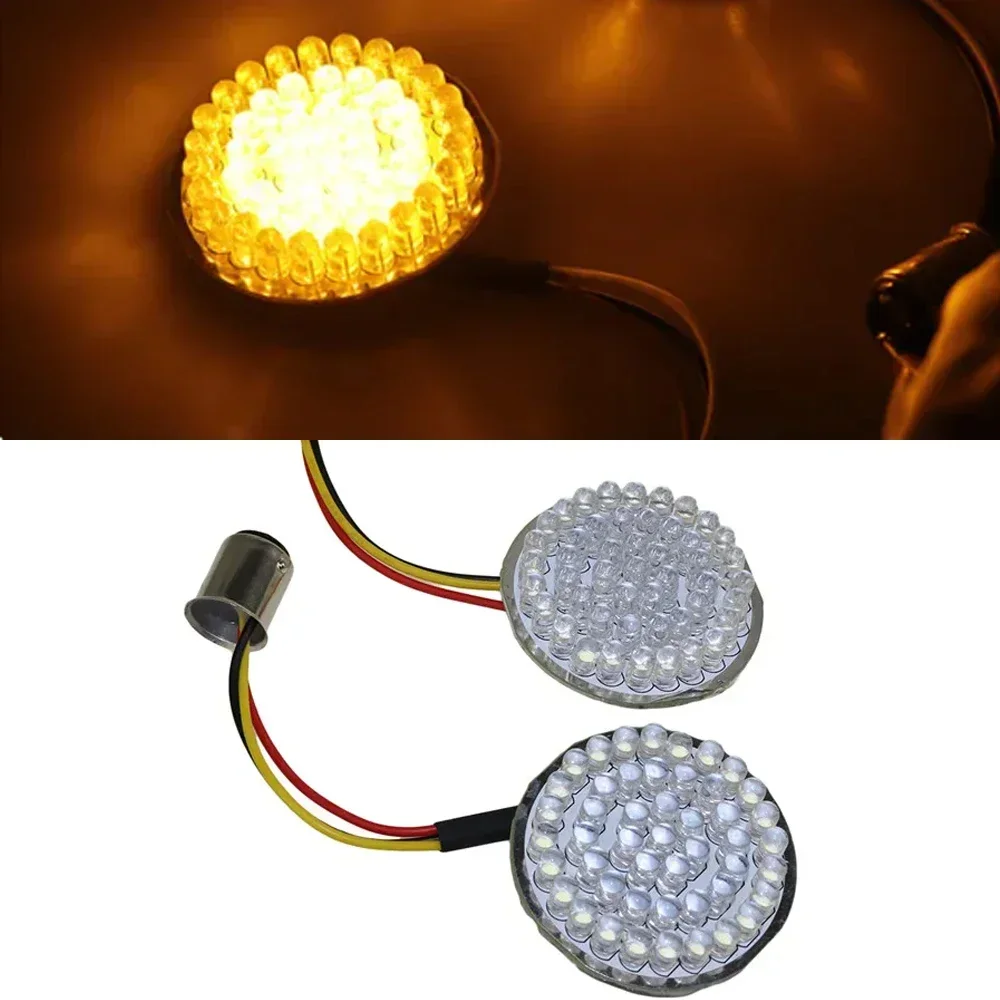 Motorcycle 1157 2'' Bullet Style Turn Signal Indicator LED Inserts Panel Light For Harley Sportster XL 883 Touring Dyna Softail