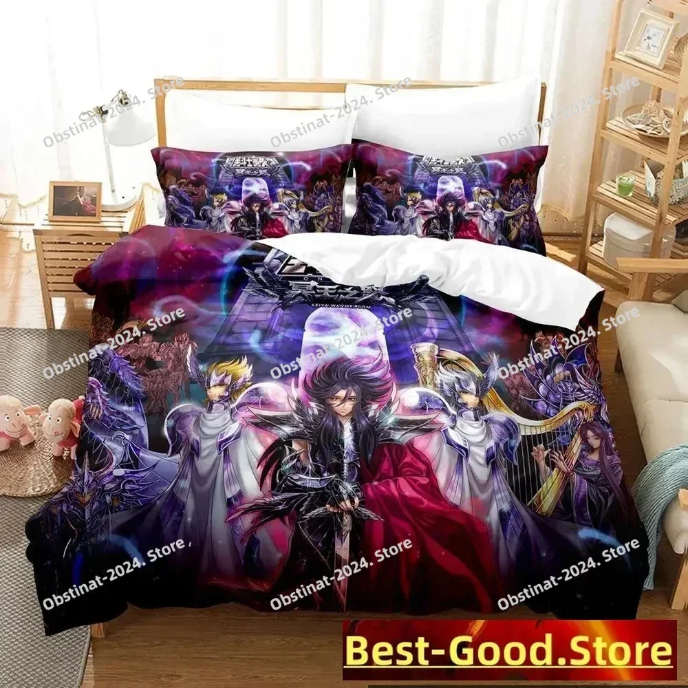 3D Anime Saint Seiya Bedding Set Printed Bed Set With Pillowcase Bed Duvet Cover Single Double Queen Super King Size boys Adult
