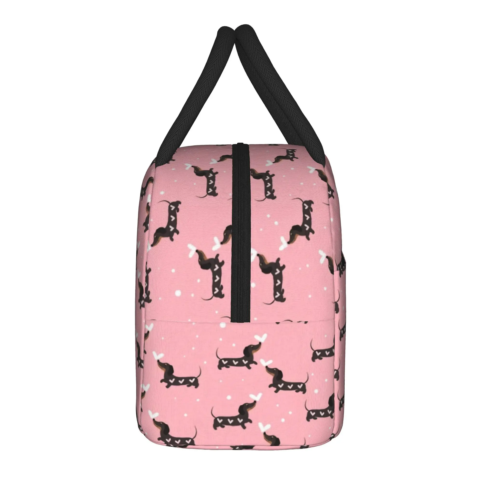 Cute Dachshund Insulated Lunch Bag Thermal Bag Reusable,Meal Container Dogs Animal Leakproof Tote Lunch Box College  Outdoor