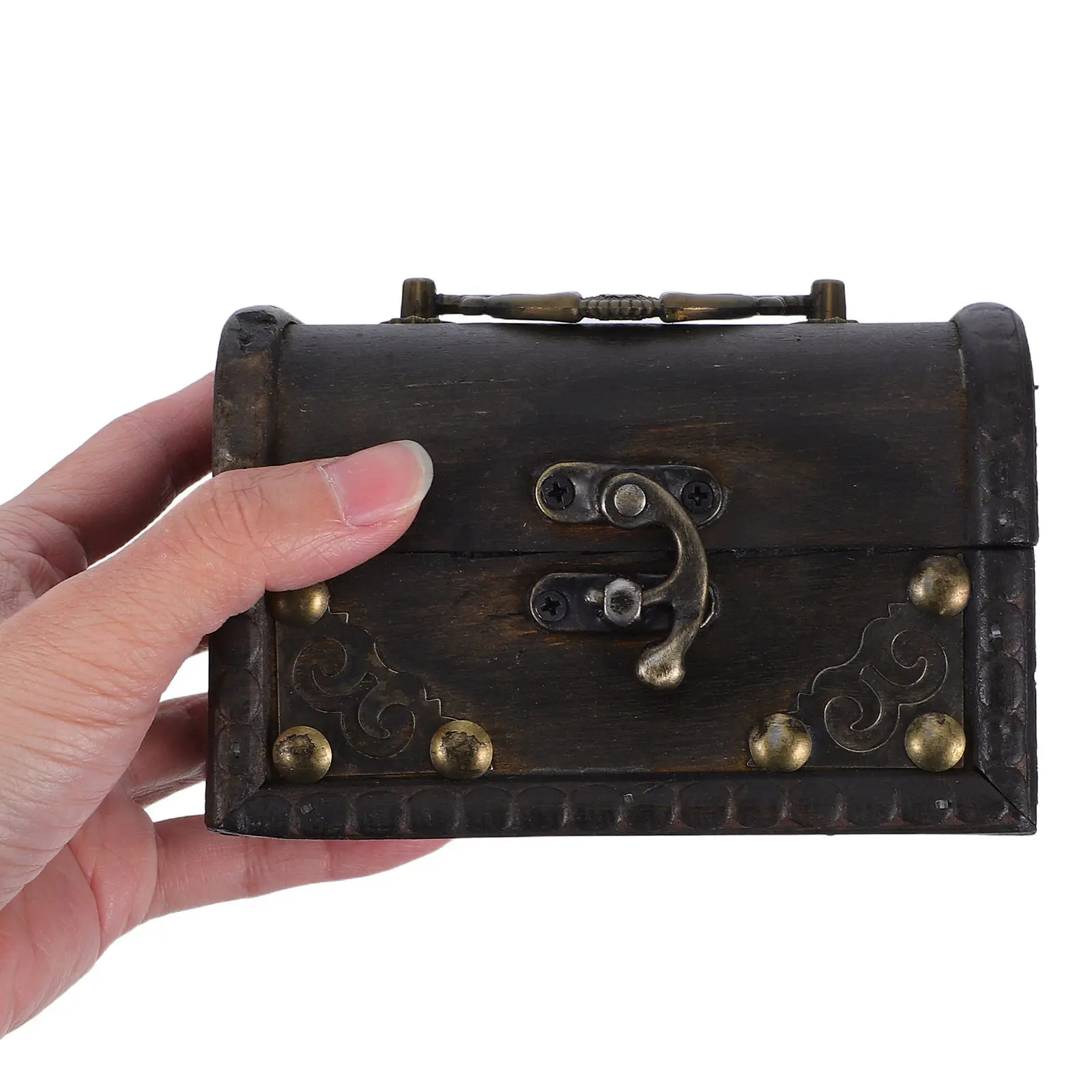 

Vintage Wooden Desktop Storage Box Chinese Retro Style Handcrafted Carved Decorative Box for Jewelry Stationery Treasures