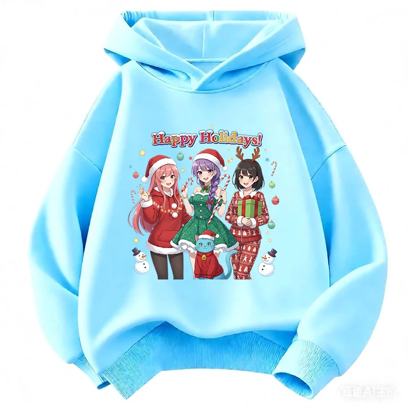 2026 New Kids Kawaii Hoodie,Three Girls Sweatshirt,2026 Movie Design,Fashionable Casual Tops,Boys and Girls Christmas Sweatshirt