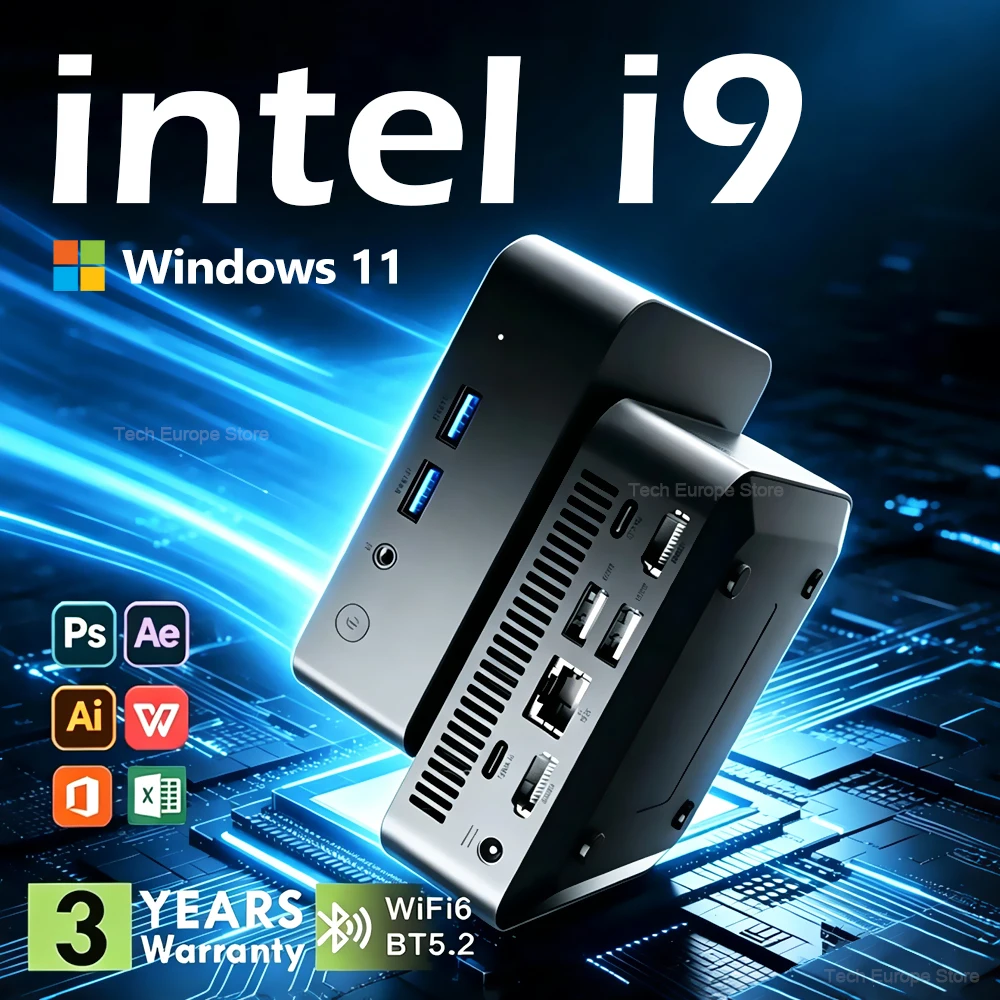 Intel Core I9 10980HK N150 Minipc Windows 11 16GB 32GB RAM 1TB 2TB SSD Portable Gaming BT5.2 WiFi6 MINIPC Computer Laptop Bag