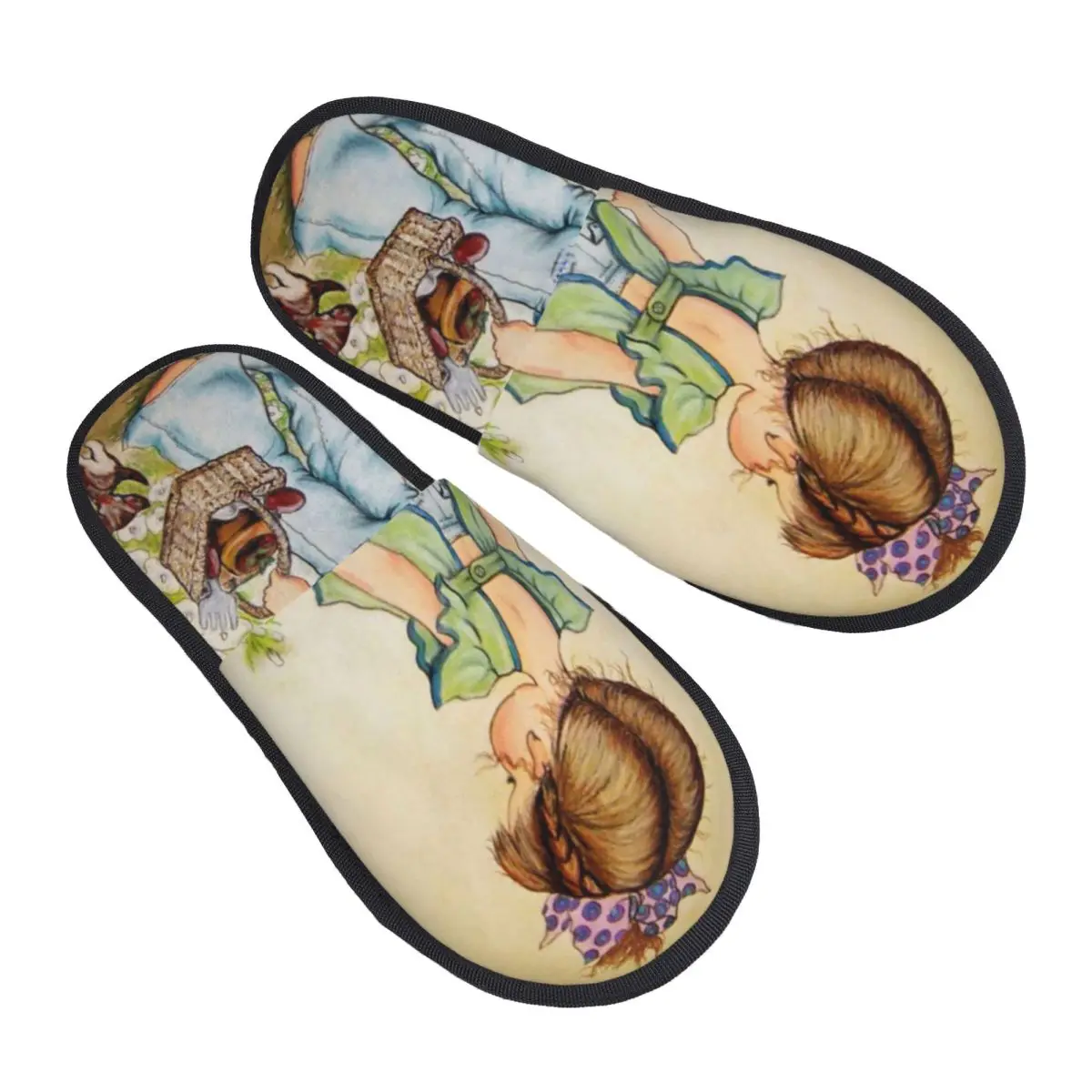 Custom Sarah Kay Cartoon Guest Slippers for Bathroom Women Flower Girl House Slipper