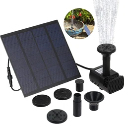 Solar Water Fountain Pump with Nozzle DIY Solar Fountain Kit Versatile Mini Solar Pump for Bird Bath Ponds Garden Fish Tank