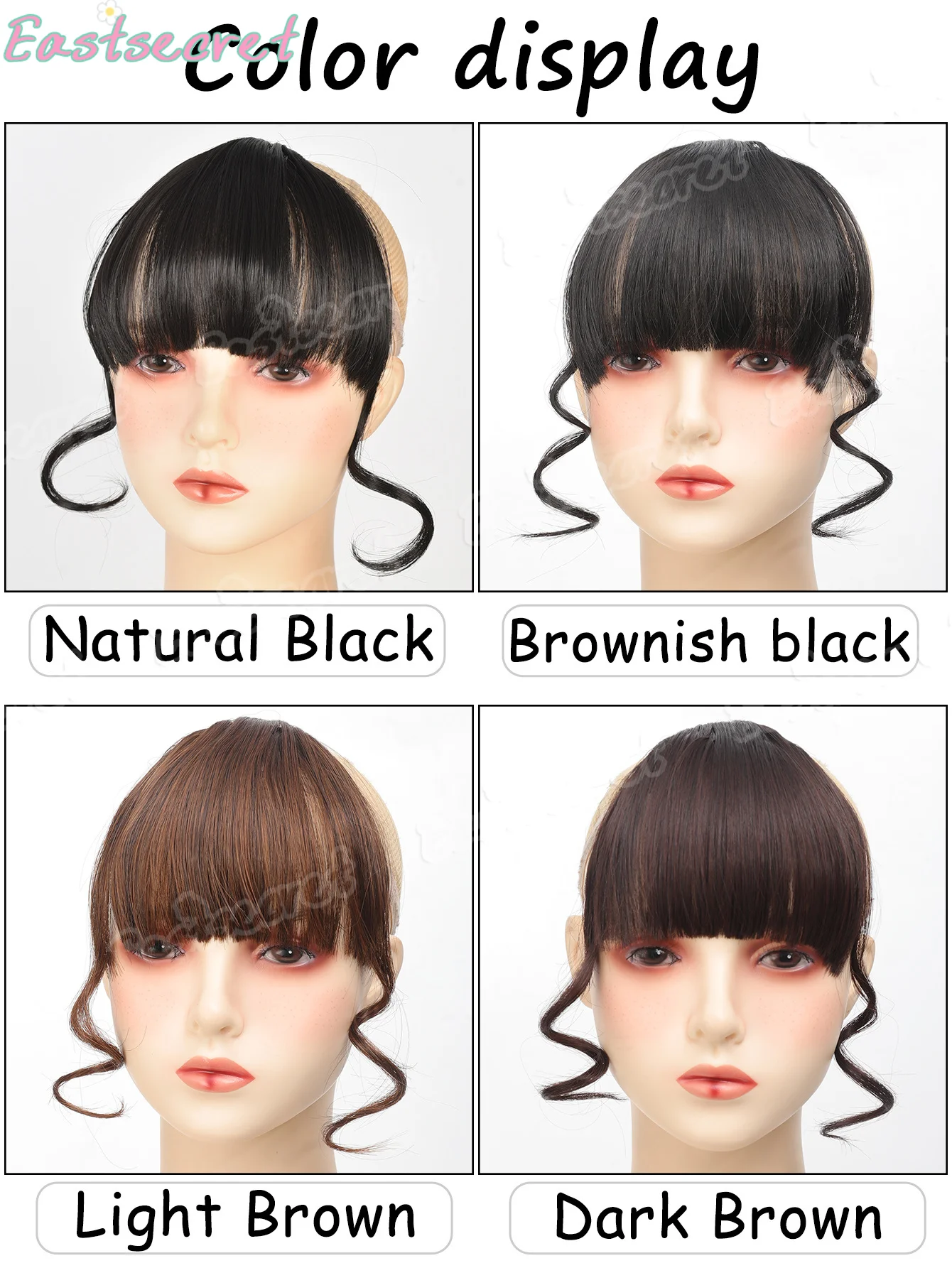 Synthetic Hair Clip In Double Sideburns Dragon Whiskers Bangs Invisible Front Fringes Clip In Hair Air Fake Hair Bangs For Girl