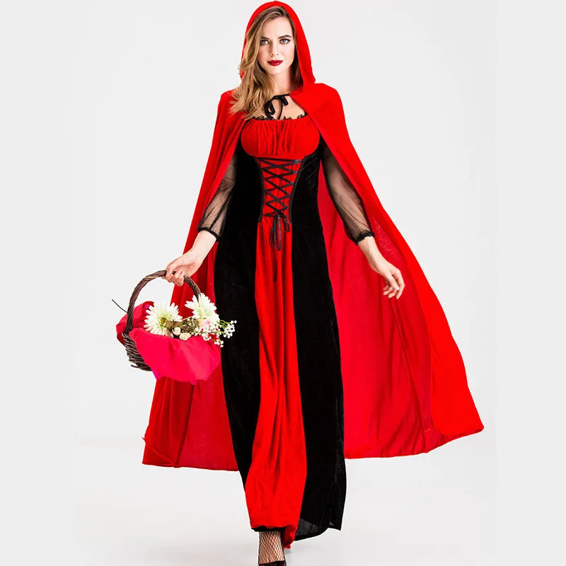 

Костюм королевы для взрослых, замок loween orm, красная шляпа, одежда, ролевая команда Fem, модный наряд из полиэстера