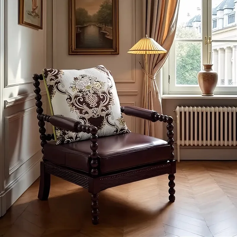 كرسي لؤلؤ عتيق قابل للتخصيص على شكل زهرة عتيقة خفيف فاخر عالي الجودة كرسي أريكة فردي أمريكي عتيق لغرفة المعيشة المنزلية كسول للترفيه