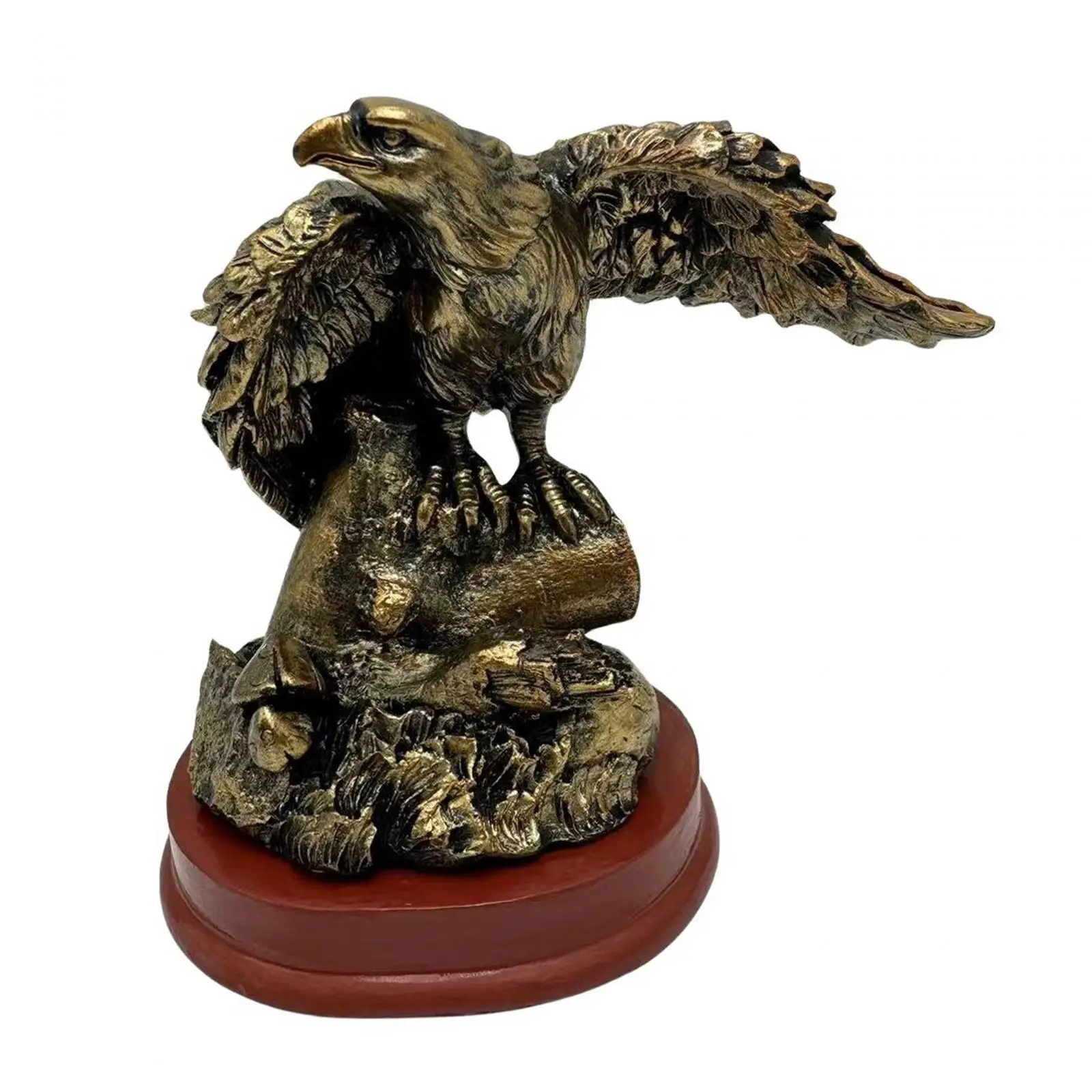 Resin Figurine Artwork Hallway Home Decor Crafts Eagle Statue Sculpture for Cabinet Bookshelves Housewarming Bedroom Living Room