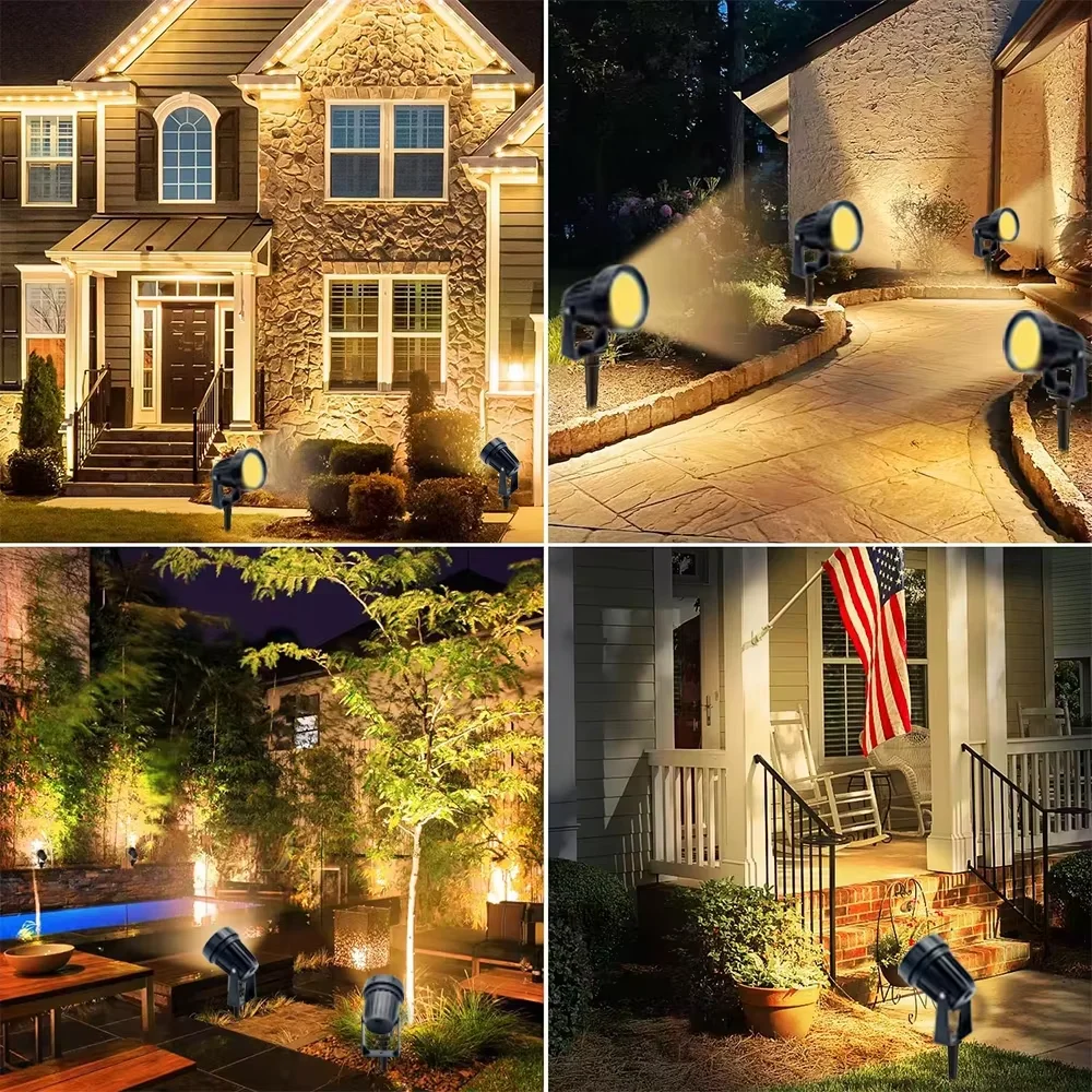 أضواء LED خارجية 20 واط أبيض دافئ مقاوم للماء أضواء الحديقة التيار المتناوب 85 فولت-265 فولت/تيار مستمر 12 فولت للحدائق والشرفات والساحات والمروج والأرصفة