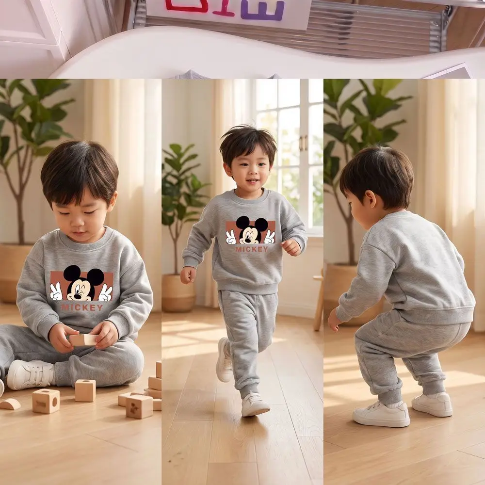 Frühling Herbst Jungen Freizeit-Sweatshirt-Sets Kinder O-Ausschnitt Oberteile und Sporthosen 2-teilige Sets Bequeme Outdoor-Kleidung für Kinder – Detail 14