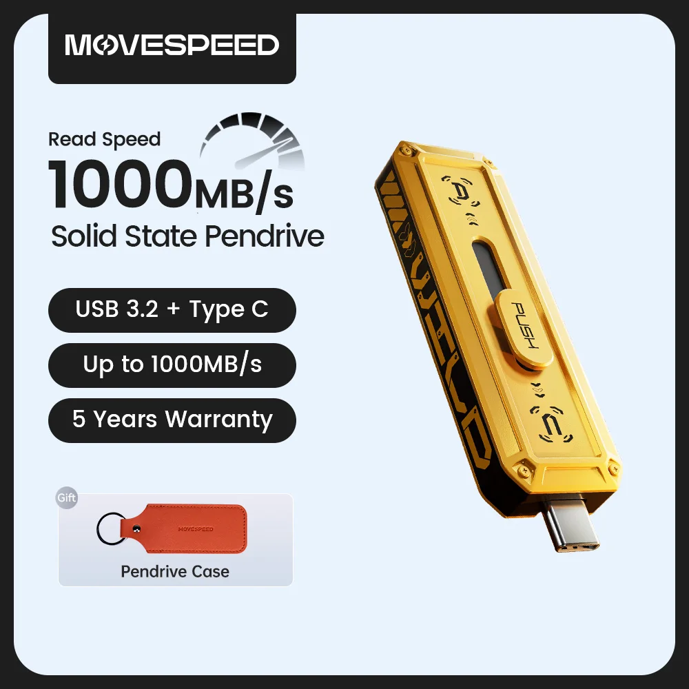 MOVESPEED 1090MB/s Solid State Pen Drive USB3.2 Gen 2 Type C Flash Drive 1TB 512GB 256GB 128GB Pendrive for PC Smartphone Tablet