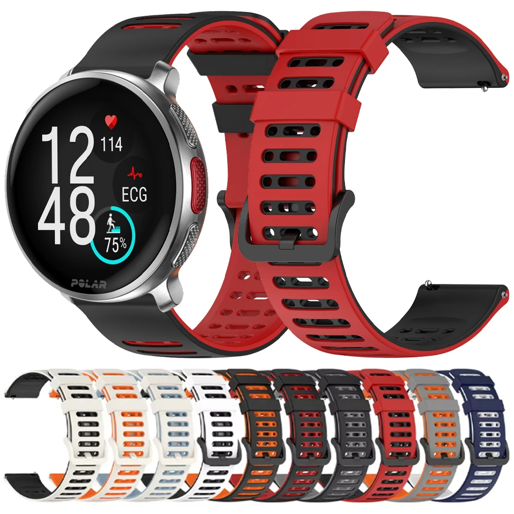 22mm Strap for POLAR Vantage M3 M2 M V3 V2 Watchband for POLAR Grit X Pro Titan Silicone Bracelets Replacement Sports Wristband