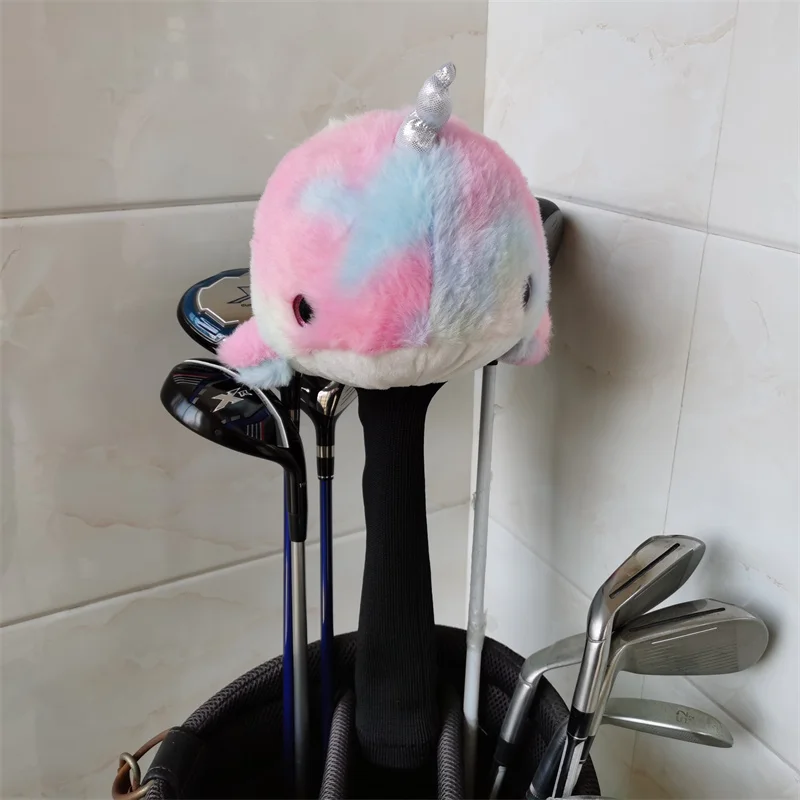 Cartoon Unicorn Whale Golf Driver Head Cover Plush Golf 460cc Wood Headcover