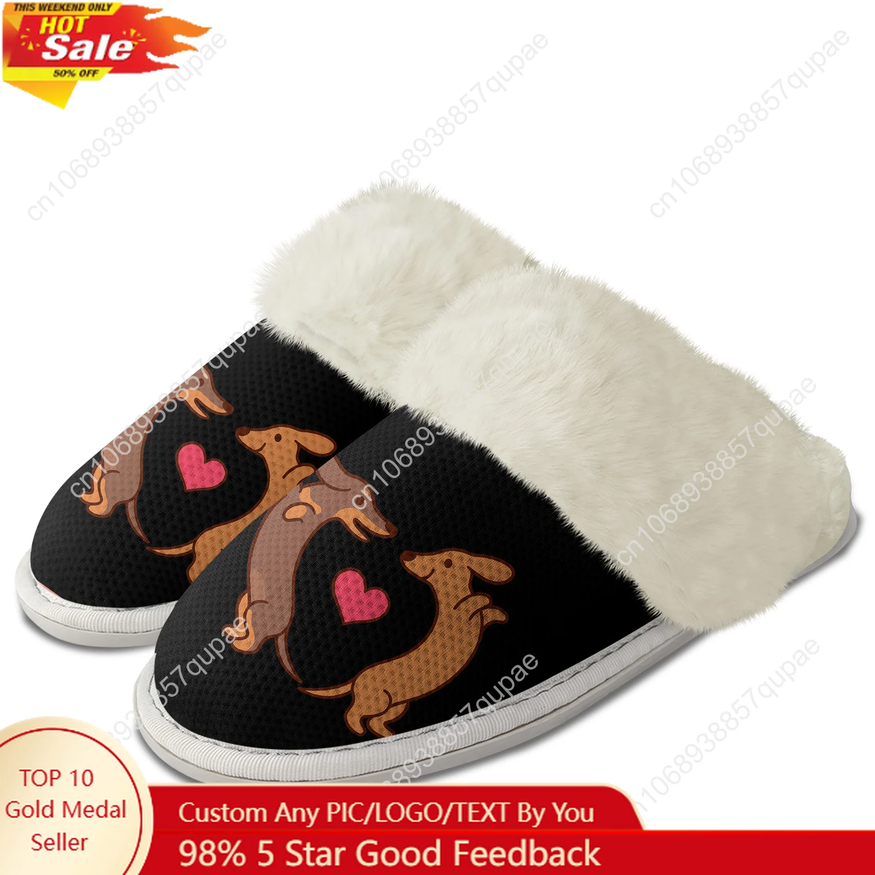 Cute Cartoon Sausage Dog Plush Slippers Keep Warm Shoes Mens Womens Cosplay Breathable Home Cotton Thermal Lightweight Slipper