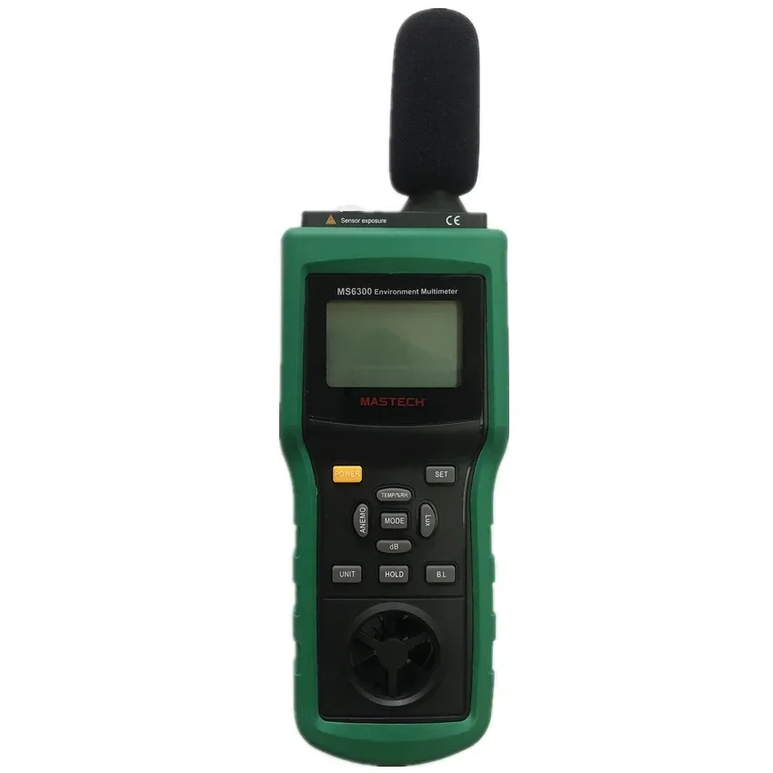 MS6300 Digital Environment Meter Sound level indicator Temperature Humidity Sound Level Air Flow Tester Illuminometer Anemometer