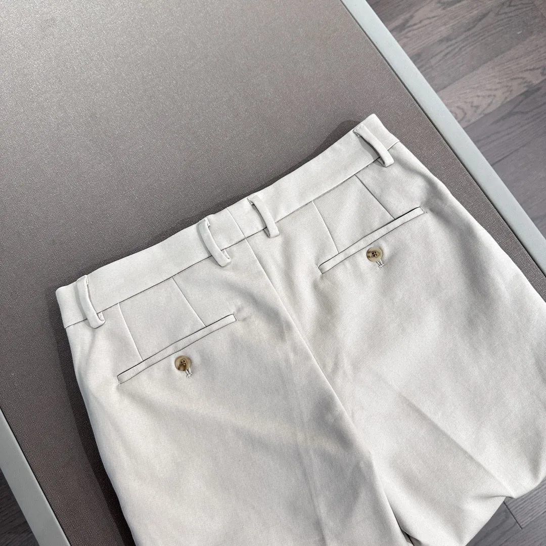 ธุรกิจฤดูร้อน 25 ของผู้ชายสไตล์วินเทจสไตล์อิตาลี BC เรียบง่ายและหลากหลายกางเกงลําลองขาตรง