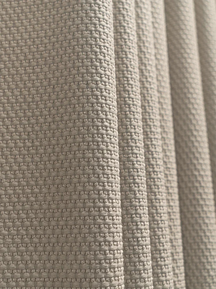 High Grade Woven Jacquard Milk Tea Beige Thickened Chenille Curtains For Living Room Bedroom Study French Window Customized