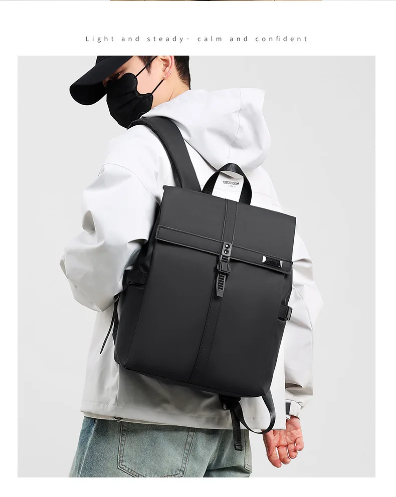 B 2026 Stilvoller Business-Rucksack für Herren, wasserdicht, 14 Zoll, Klapp-Laptop-Rucksack, mehrere Taschen, lässiger Tagesrucksack für Arbeit und Schule – Detail 8