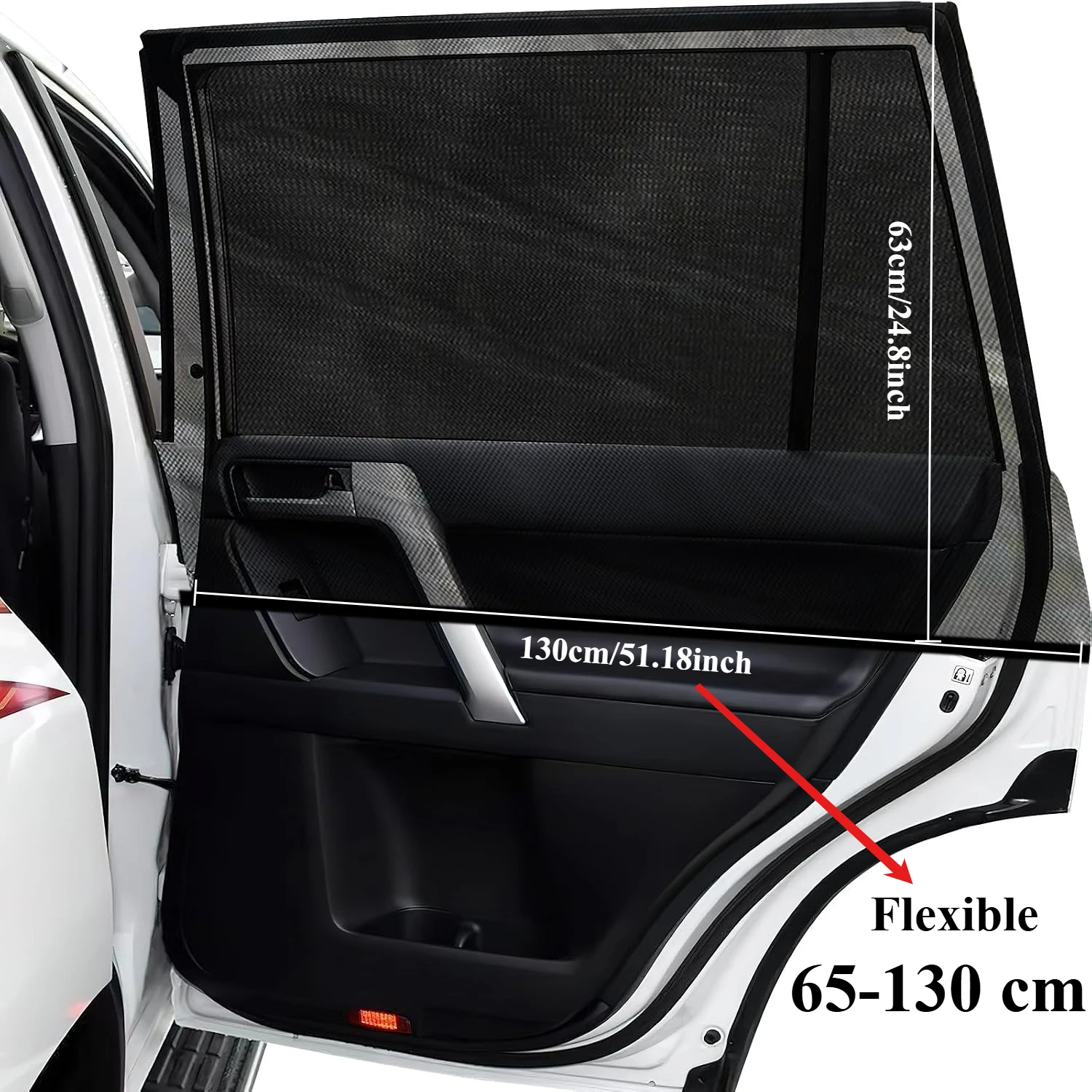 2er-Set Auto-Fensterblenden: Atmungsaktive Netz-Seiten-Sonnenschutzfolien mit UV-Schutz und Wärmeblockierung für Babys, Camping und als Rückenabdeckungen für SUV, LKW, Van – Detail 4