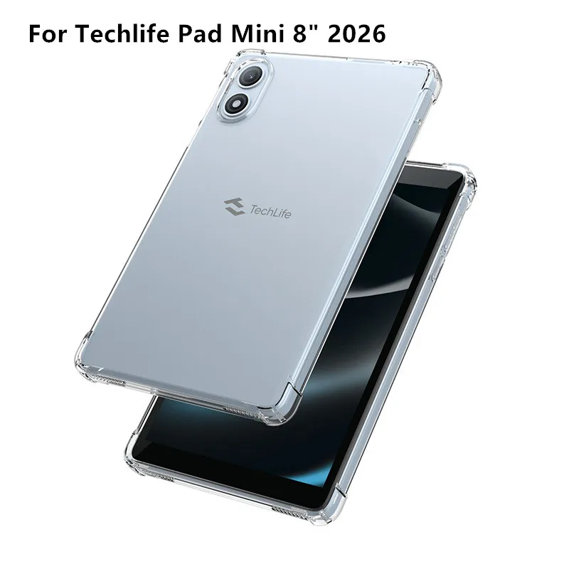 Transparent Case For For Techlife Pad Mini 8 inch 2026 Protective Case Thickened Airbag Silicone soft TPU Cover Tablet Funda