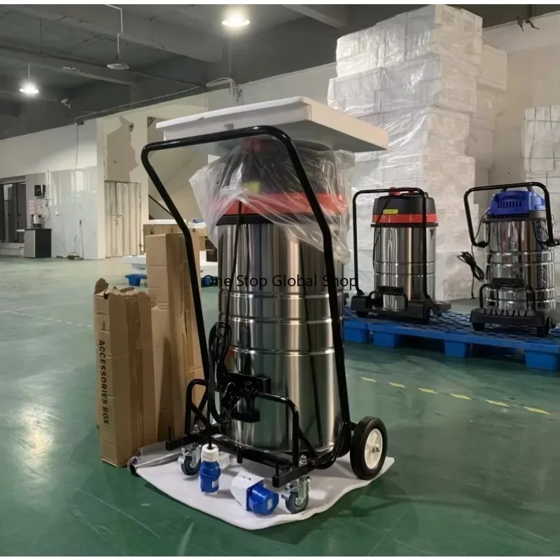 5400W High-Power Dual-Use Cyclone Vacuum Cleaner 100L Bag for Industrial Garages Houses Hotels Car Dry Wet Handheld US Plug