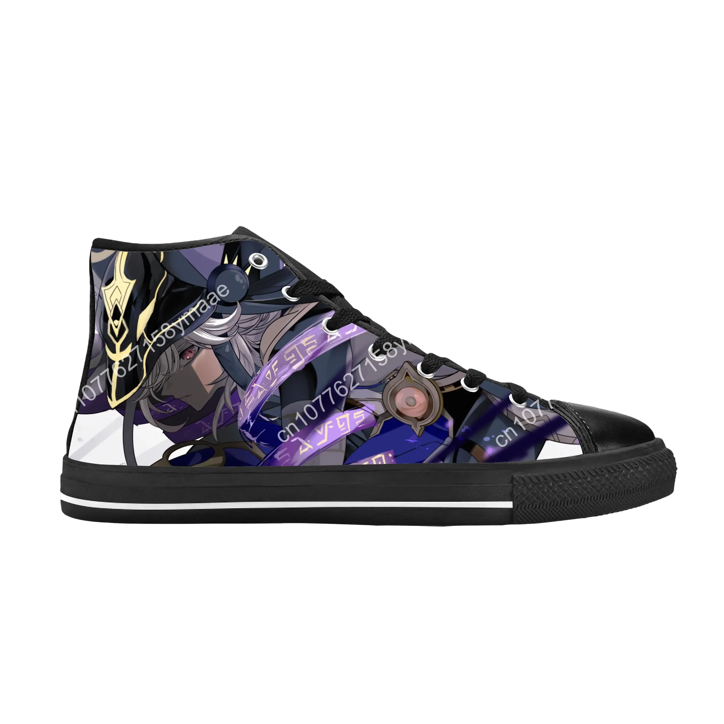 Anime Manga Cartoon Game Genshin Impact Cyno Cool Casual Cloth Shoes High Top Comfortable Breathable 3D Print Men Women Sneakers