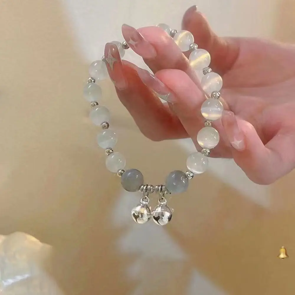 여름 장식 오팔 스톤 팔찌 크리스탈 다이아몬드 팔찌 여성 쥬얼리 럭키 벨 참 스타 펜던트 팔찌 쥬얼리