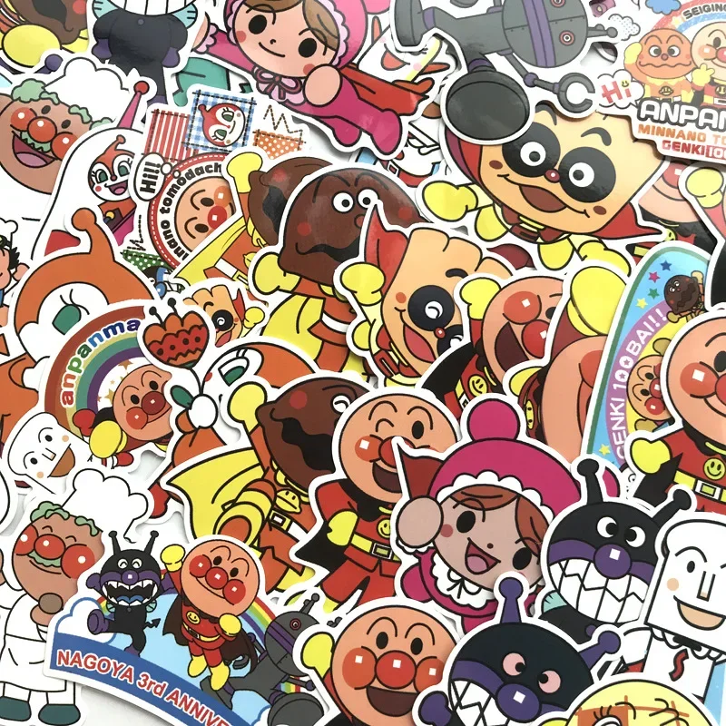 10/30/57Pcs การ์ตูน Anpanman สติกเกอร์กันน้ําสําหรับกระเป๋าเดินทางสเก็ตบอร์ดแล็ปท็อปกระเป๋าเดินทางตู้เย็นโทรศัพท์จัดแต่งทรงผม DIY Decal